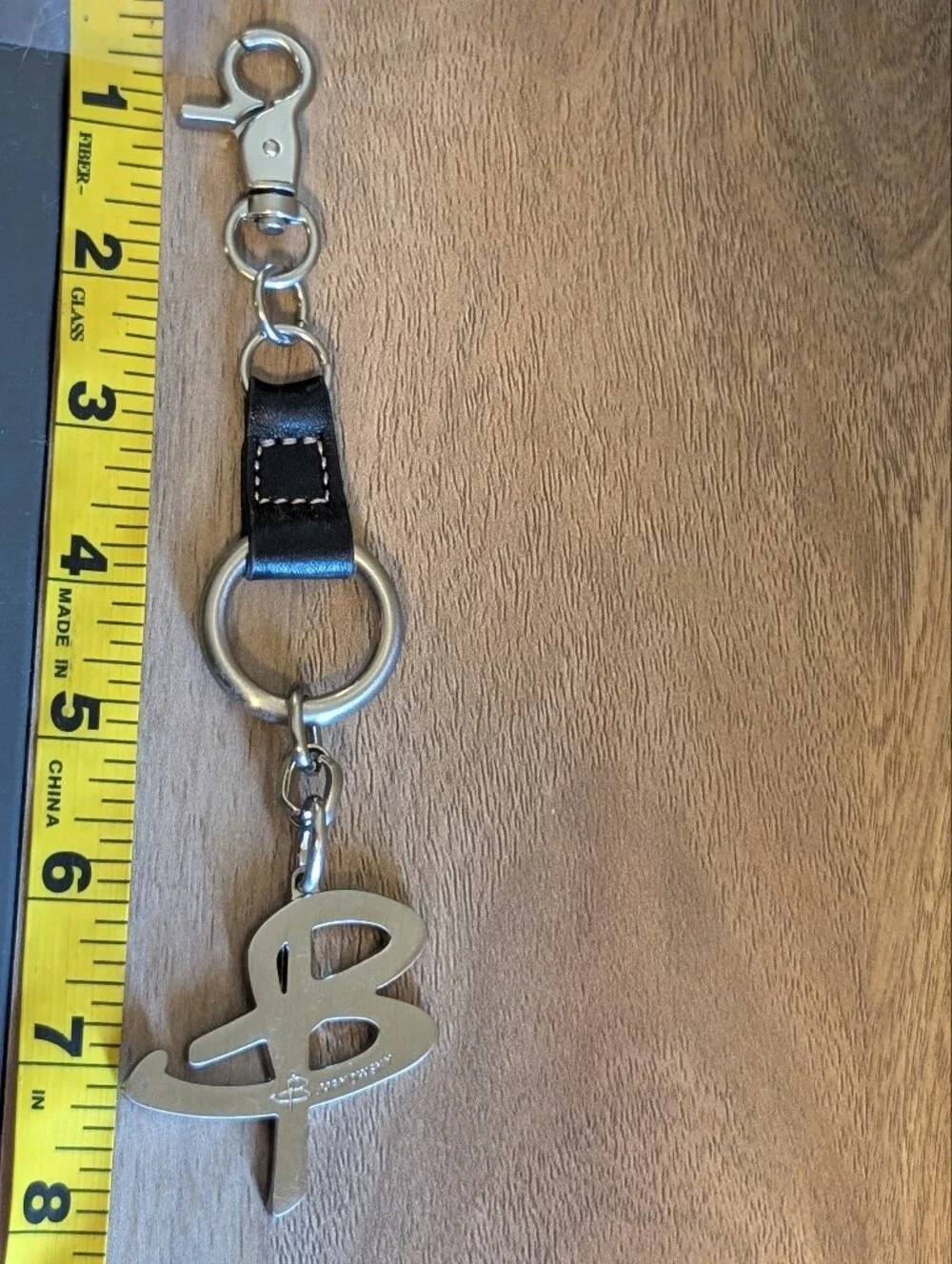 B. Makowsky silver-tone bag charm keychain FOB